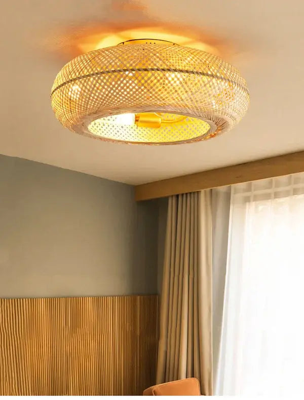 Luminária com Ventilador de teto moderno em Bambu - ZenithBreeze® - Bambu Breeze Edition