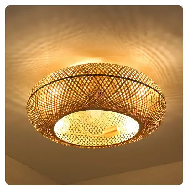 Luminária com Ventilador de teto moderno em Bambu - ZenithBreeze® - Bambu Breeze Edition
