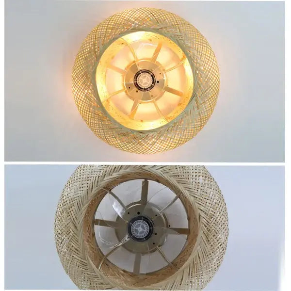 Luminária com Ventilador de teto moderno em Bambu - ZenithBreeze® - Bambu Breeze Edition