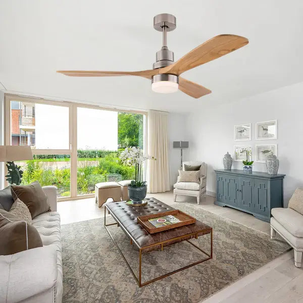 Ventilador de Teto Moderno Estilo Nórdico com Controle Remoto e iluminação - ZenithBreeze® Titanium