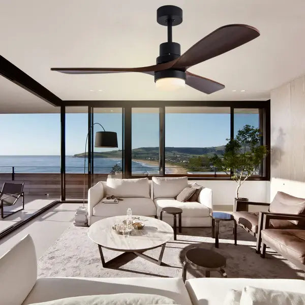 Ventilador de Teto Moderno Estilo Nórdico com Controle Remoto e iluminação - ZenithBreeze® Titanium