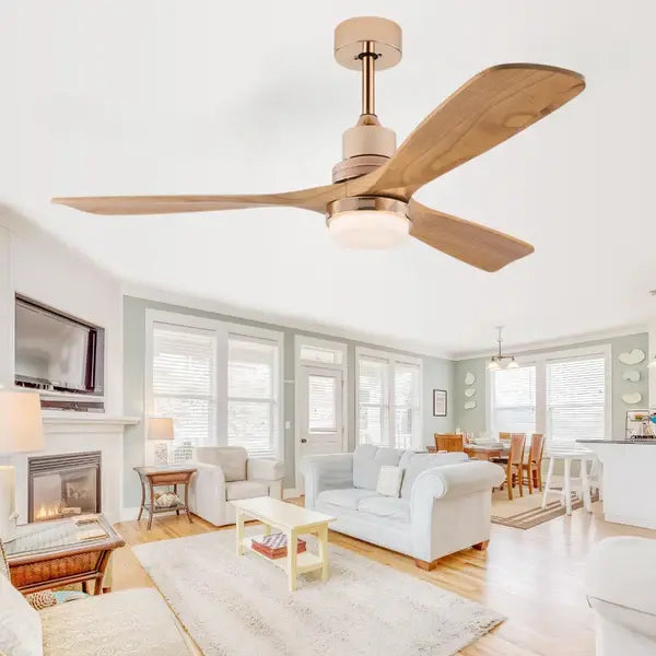 Ventilador de Teto Moderno Estilo Nórdico com Controle Remoto e iluminação - ZenithBreeze® Titanium