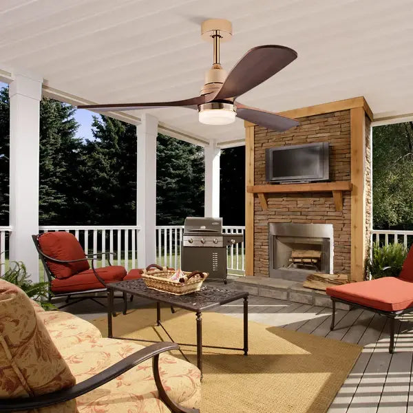 Ventilador de Teto Moderno Estilo Nórdico com Controle Remoto e iluminação - ZenithBreeze® Titanium