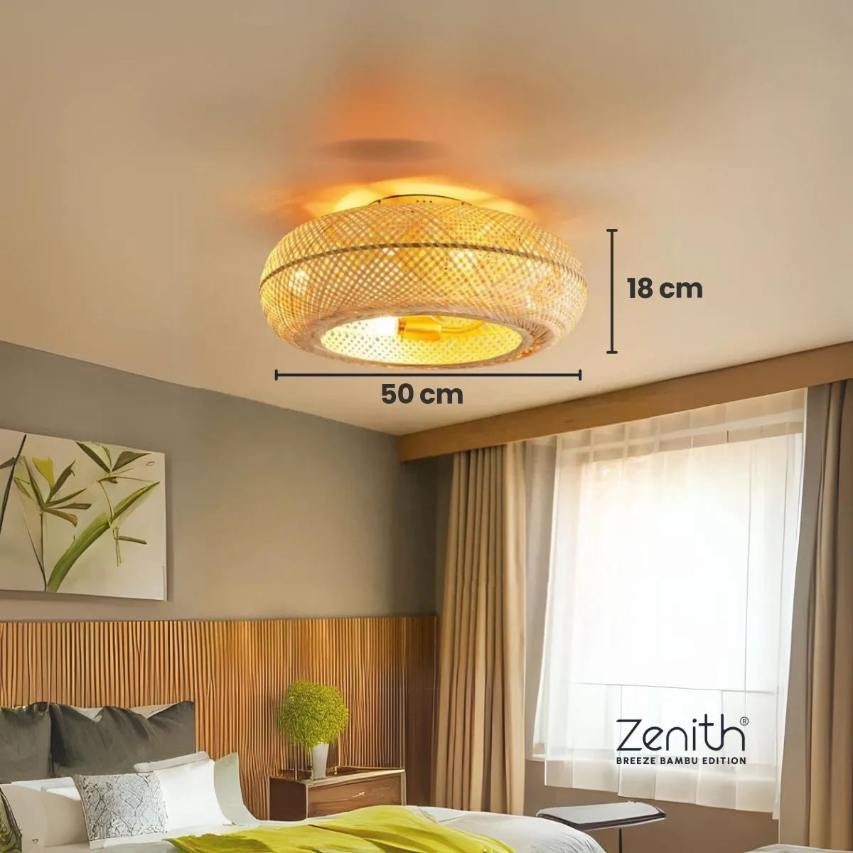 Luminária com Ventilador de teto moderno em Bambu - ZenithBreeze® - Bambu Breeze Edition