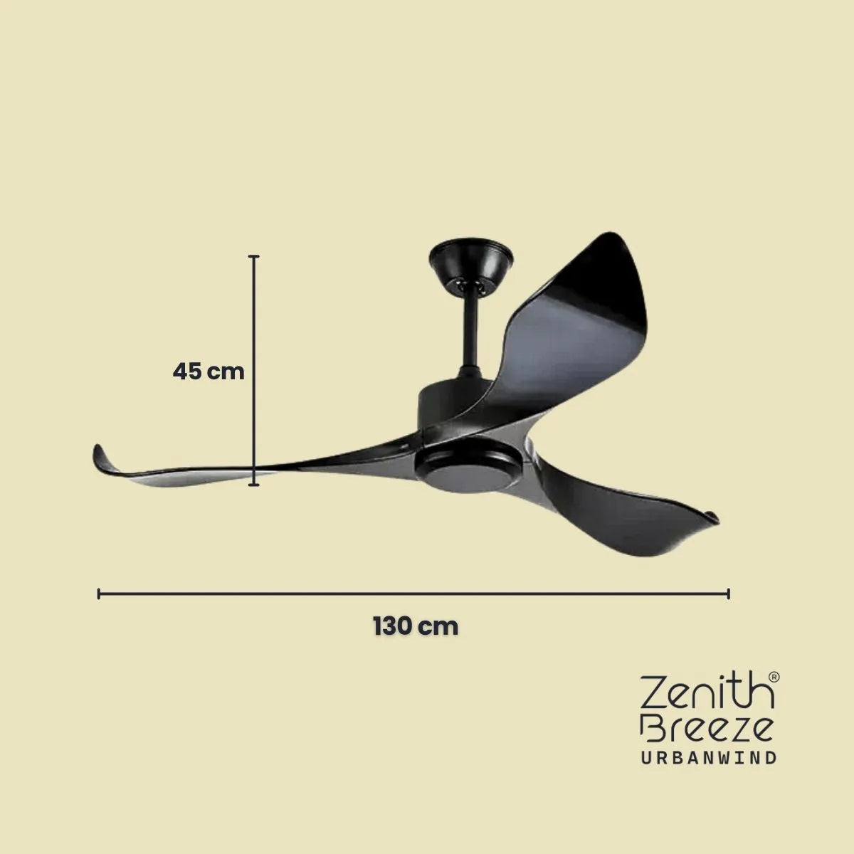 Ventilador de teto moderno Estilo Industrial com controle remoto - ZenithBreeze® UrbanWind Elite Edition