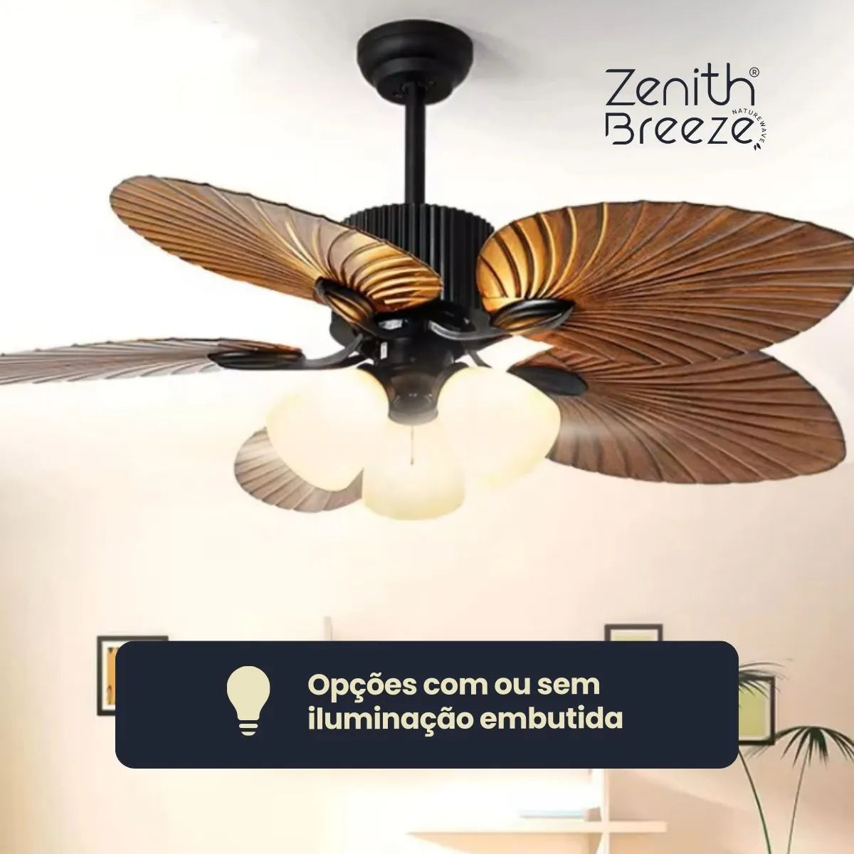 Ventilador de teto moderno Potente - ZenithBreeze® NatureWave