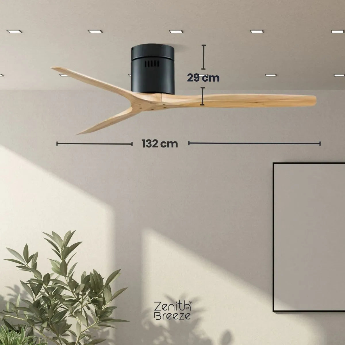 Ventilador de teto moderno Potente - ZenithBreeze® X3 Professional